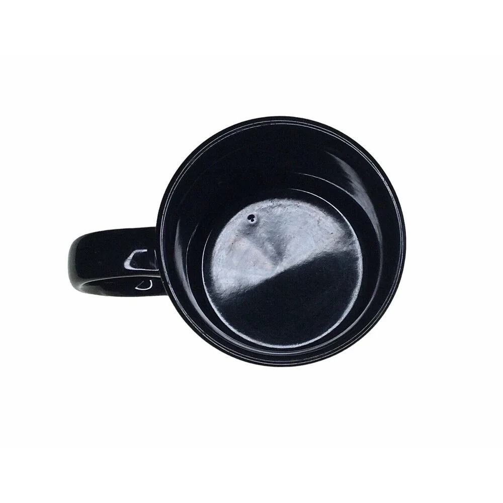 Golf Coffee Cup Mug Black 3-D Embossed Pewter‎ Emblem Golfer Dad Gift